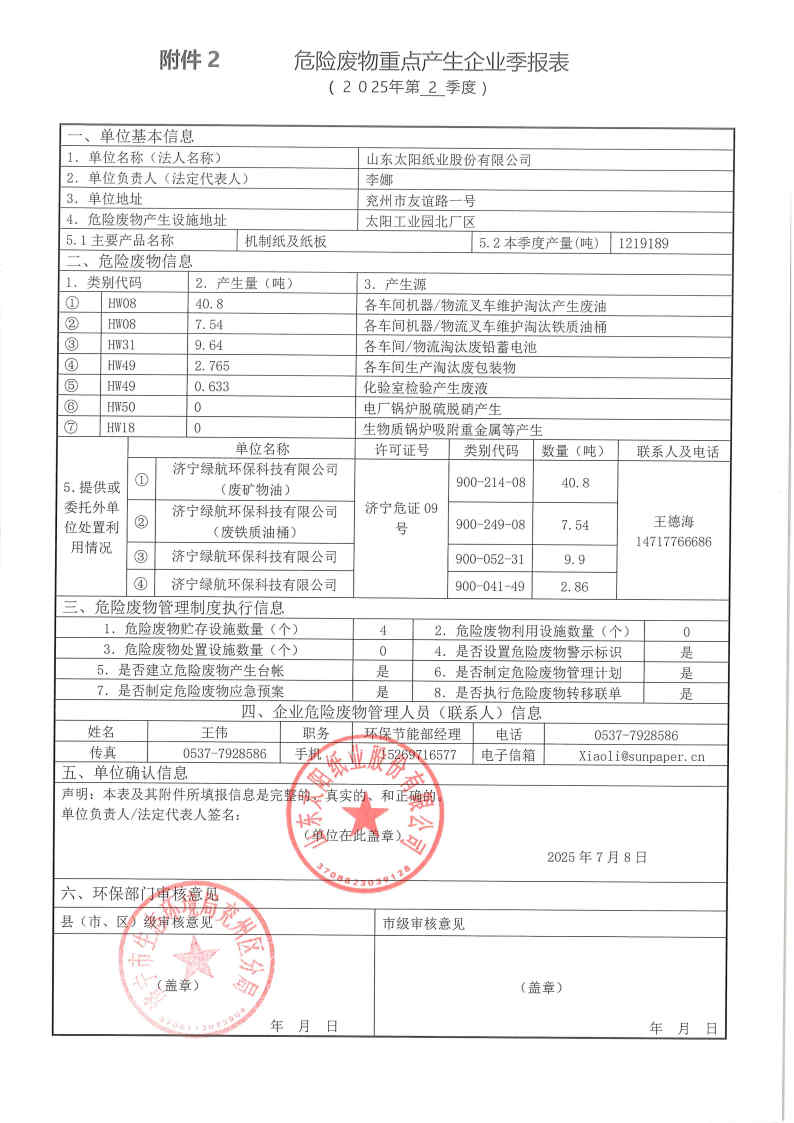 2025年澳门澳门太阳成城成城危险废物第二季度报表.jpg