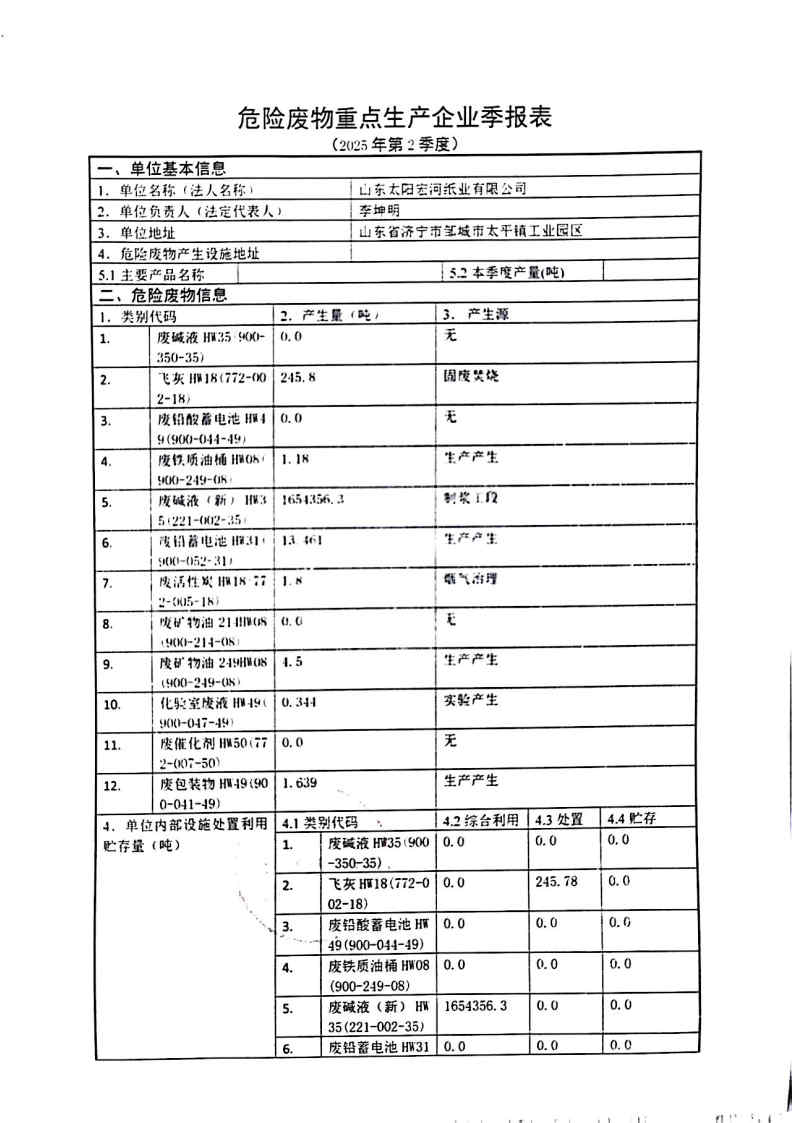2025年澳门太阳成城宏河纸业危险废物第二季度报表_Page1.jpg